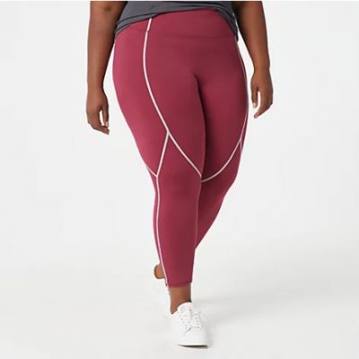 zuda Z-Stretch Leggings with Reflective Coverstitch (Bright Berry, S) A388468